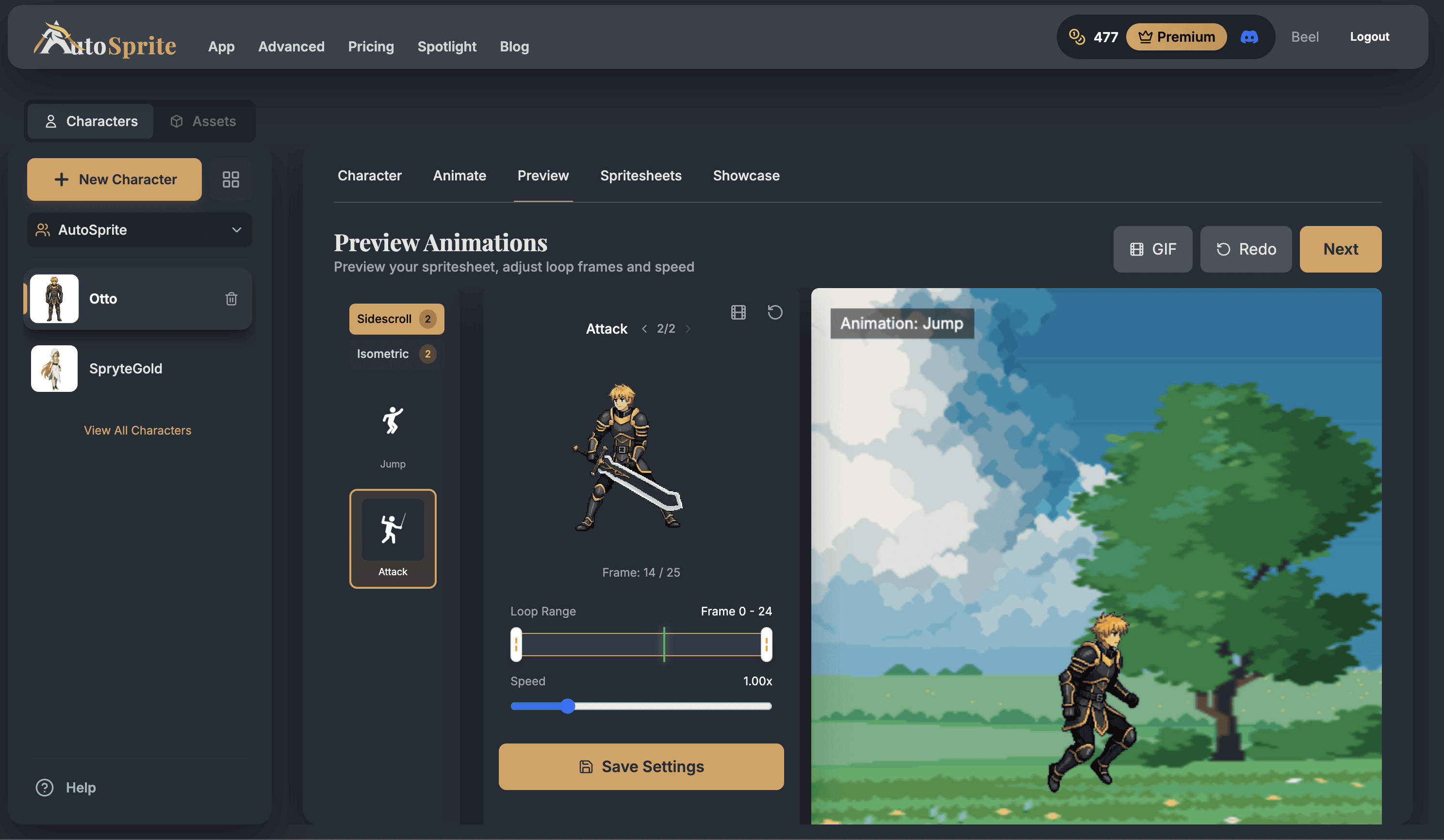 AutoSprite interface