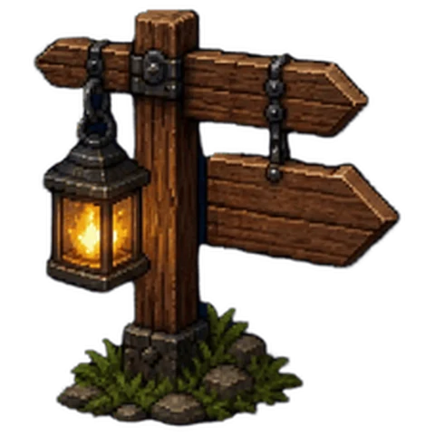 Lantern Signpost — free game asset