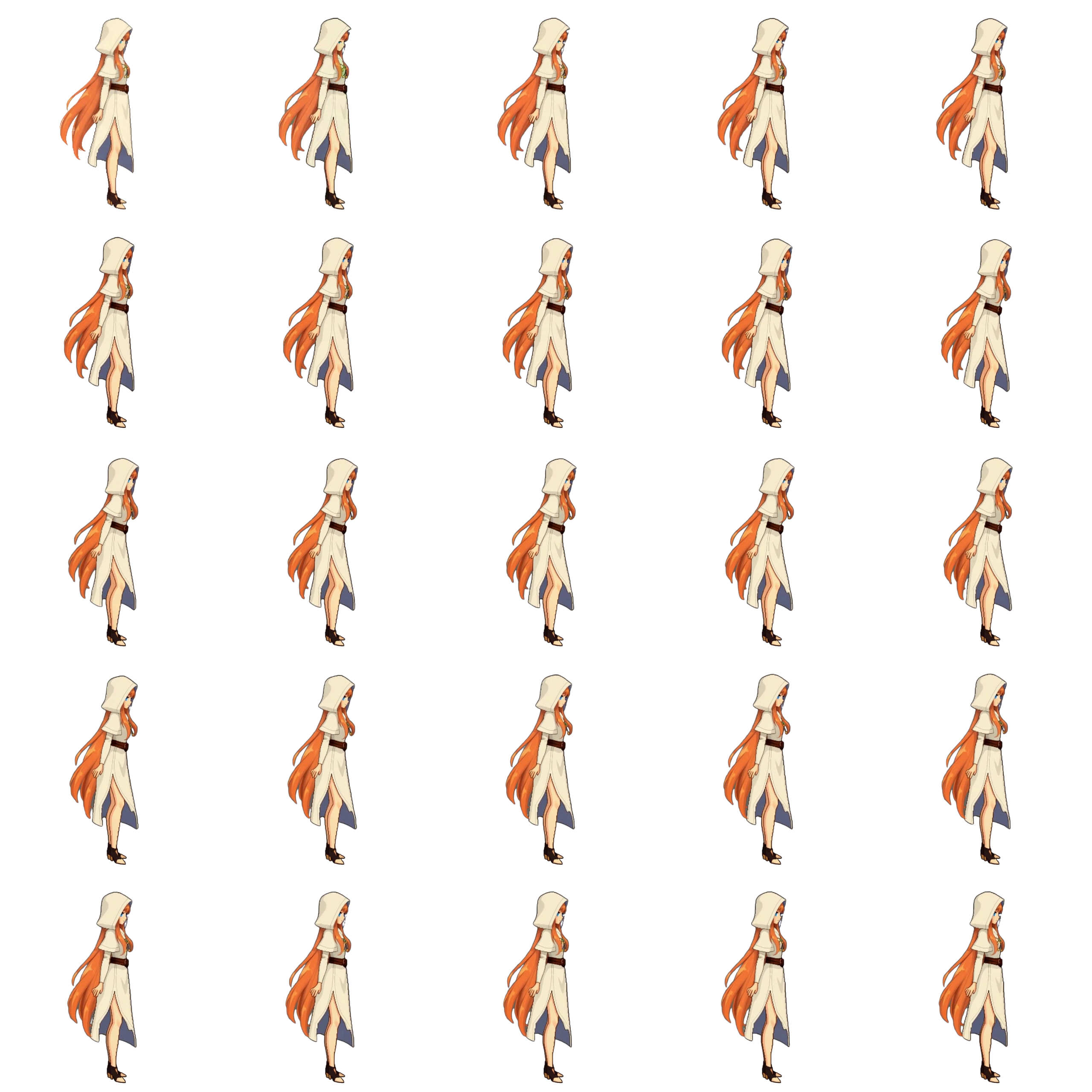 AI generated idle animation sprite sheet with transparent background